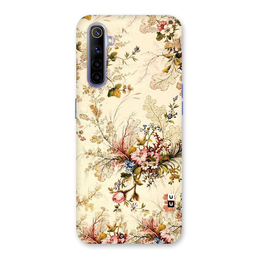 Beige Floral Back Case for Realme 6i
