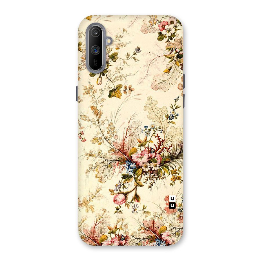 Beige Floral Back Case for Realme C3