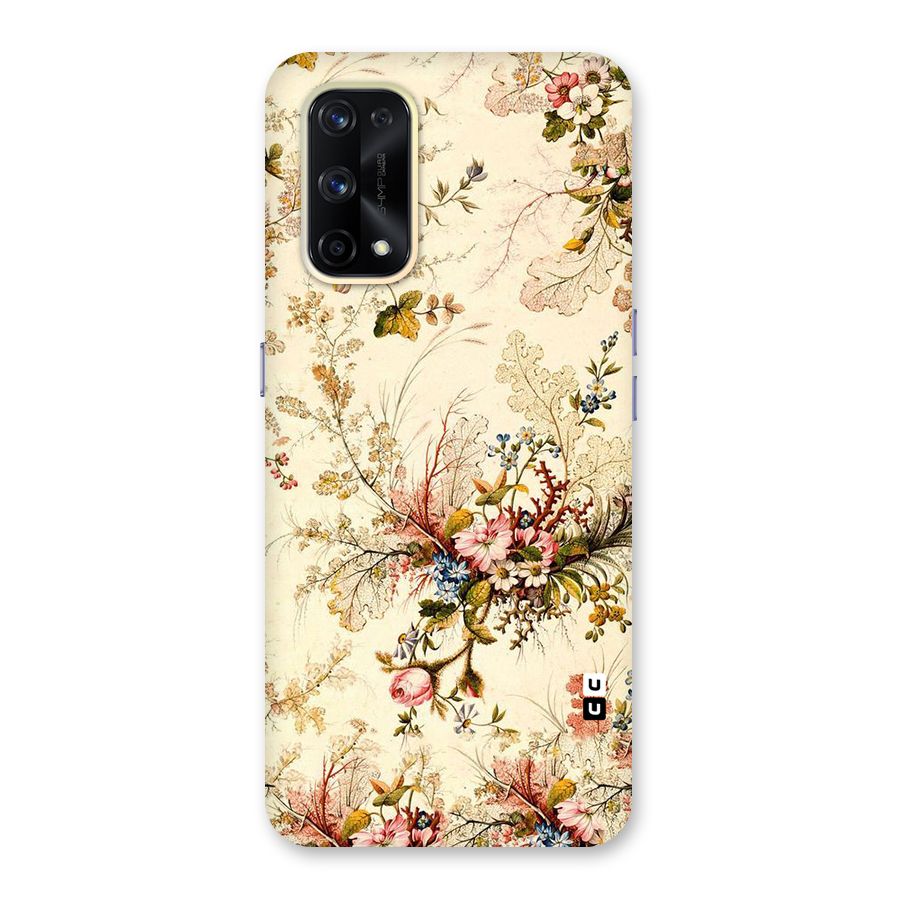 Beige Floral Glass Back Case for Realme X7 Pro
