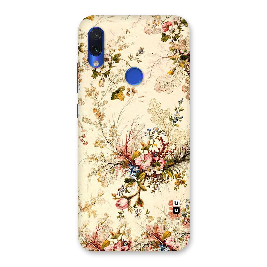 Beige Floral Back Case for Redmi Note 7