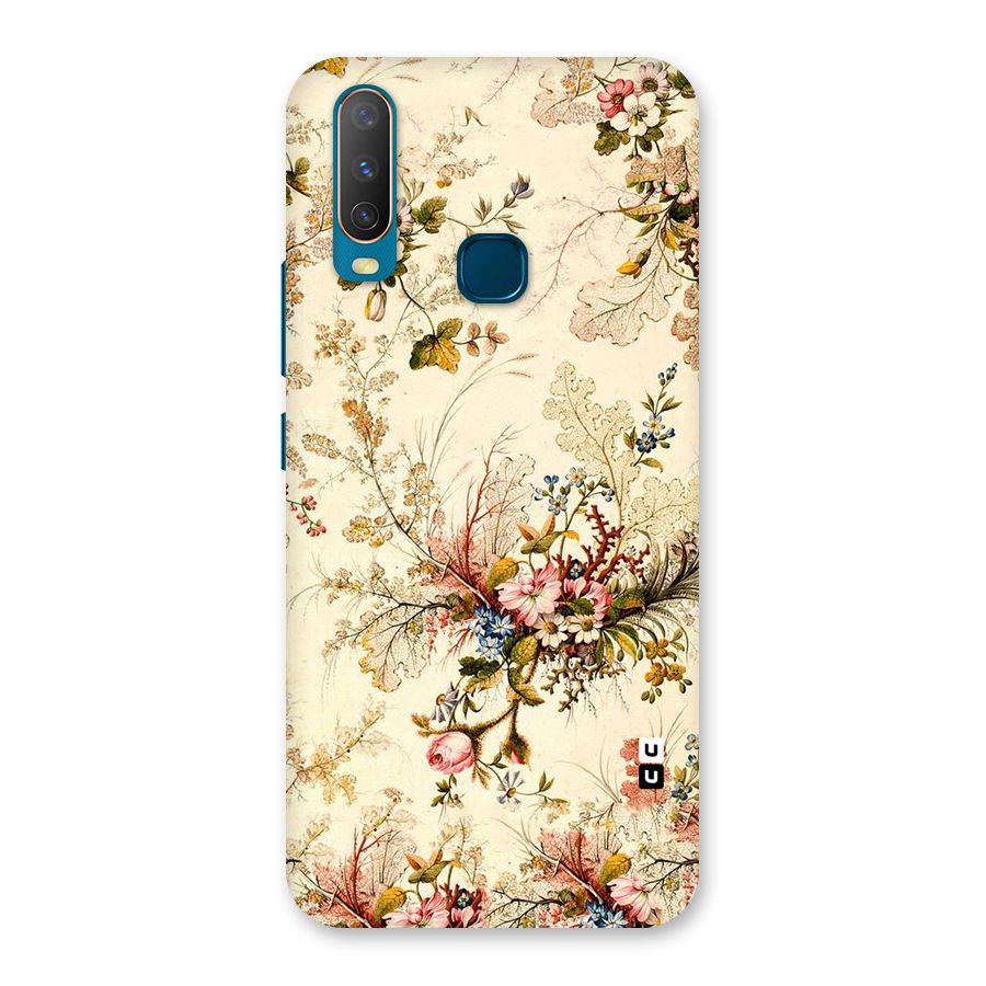 Beige Floral Back Case for Vivo Y11