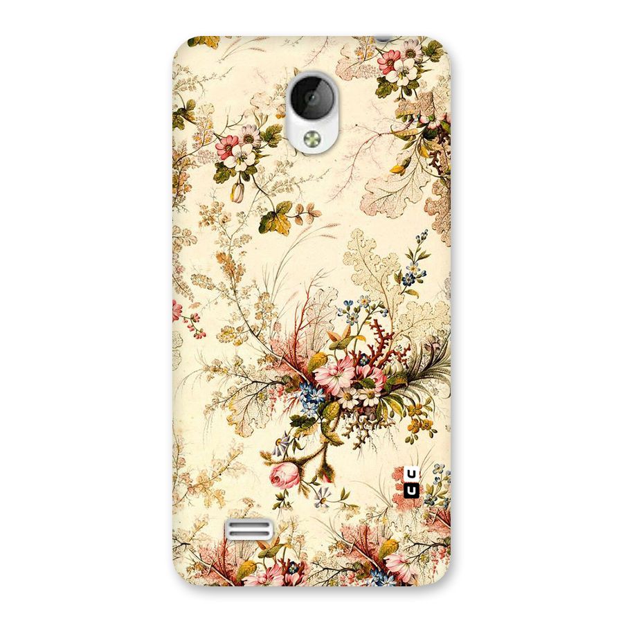 Beige Floral Back Case for Vivo Y21