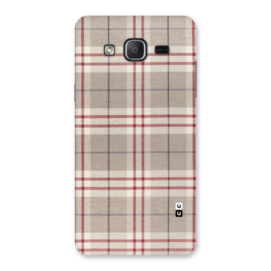 Beige Red Check Back Case for Galaxy On7 2015