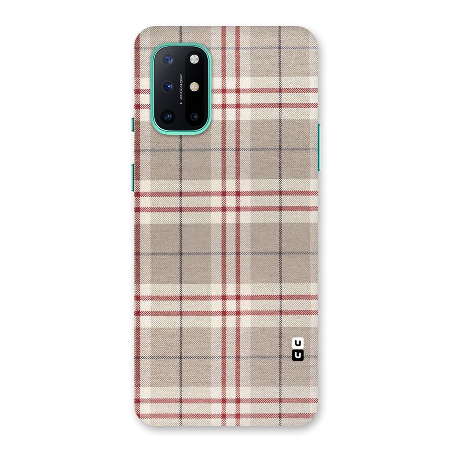 Beige Red Check Back Case for OnePlus 8T