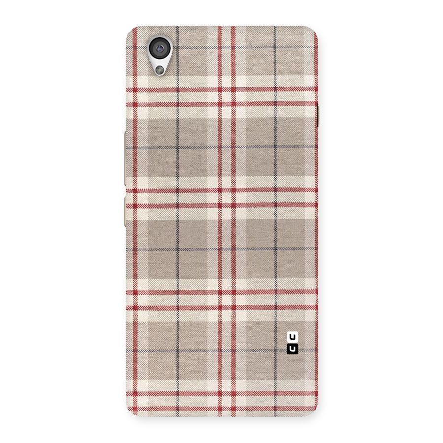 Beige Red Check Back Case for OnePlus X