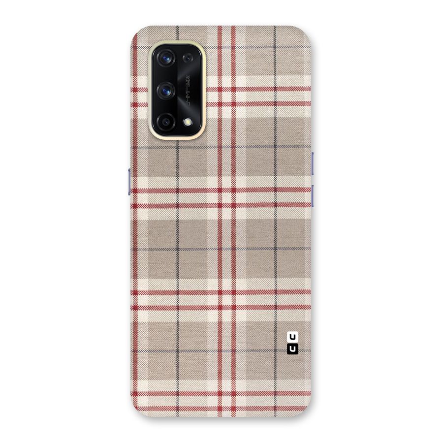 Beige Red Check Glass Back Case for Realme X7 Pro
