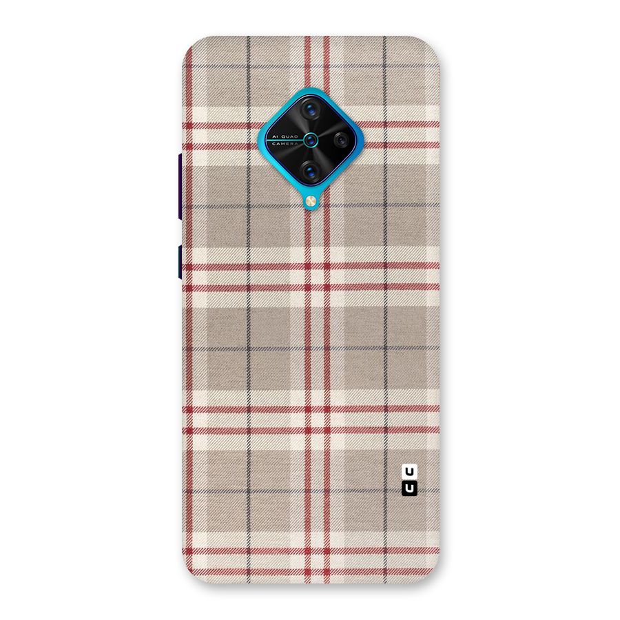 Beige Red Check Back Case for Vivo S1 Pro