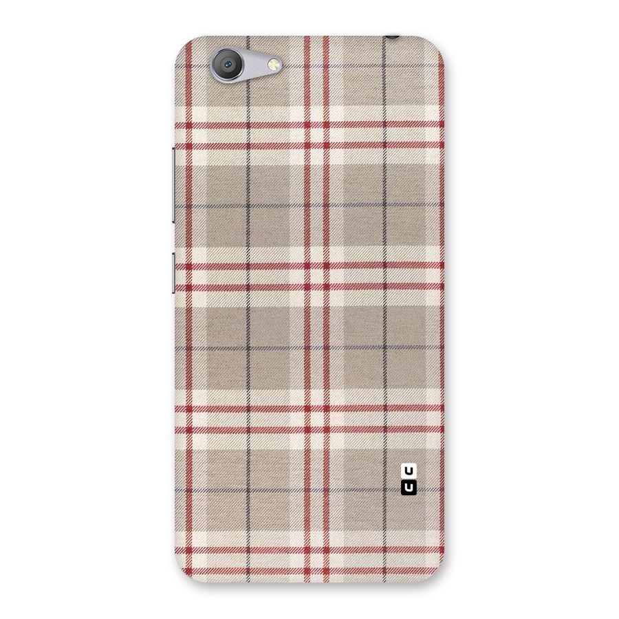 Beige Red Check Back Case for Vivo Y53