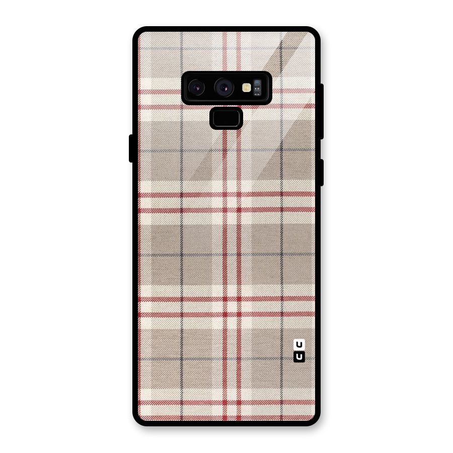 Beige Red Check Glass Back Case for Galaxy Note 9