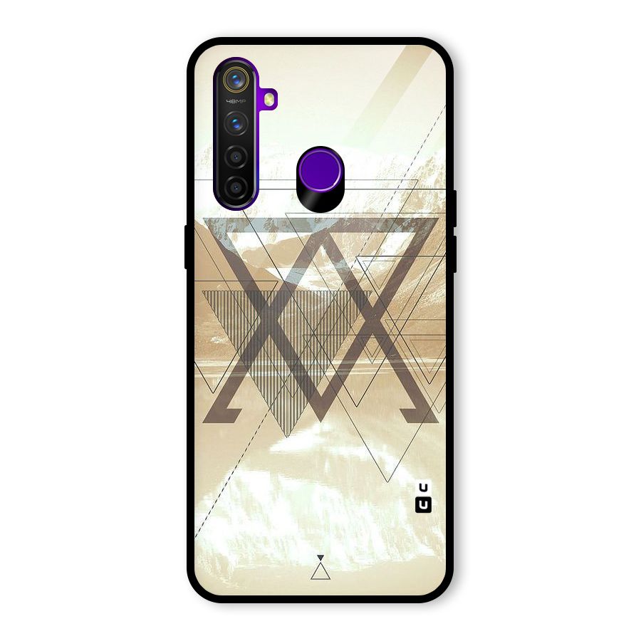 Beige View Glass Back Case for Realme 5 Pro