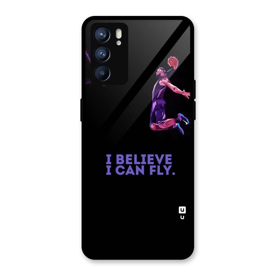 Believe And Fly Glass Back Case for Oppo Reno6 5G