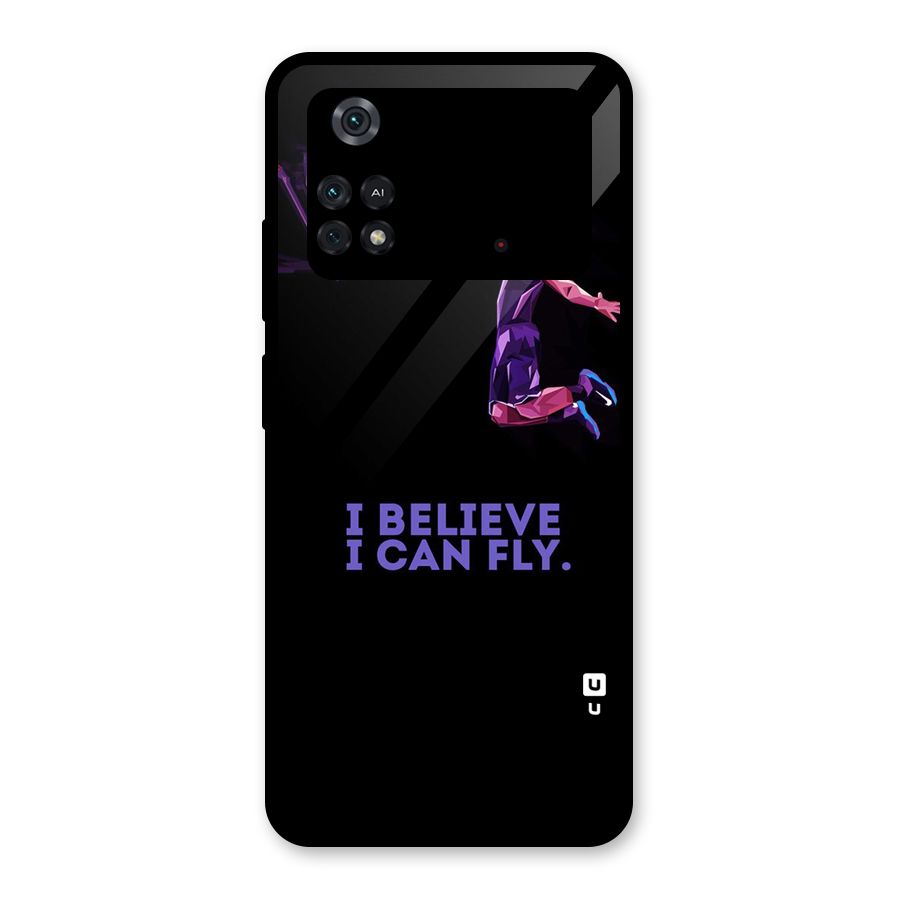 Believe And Fly Glass Back Case for Poco M4 Pro 4G