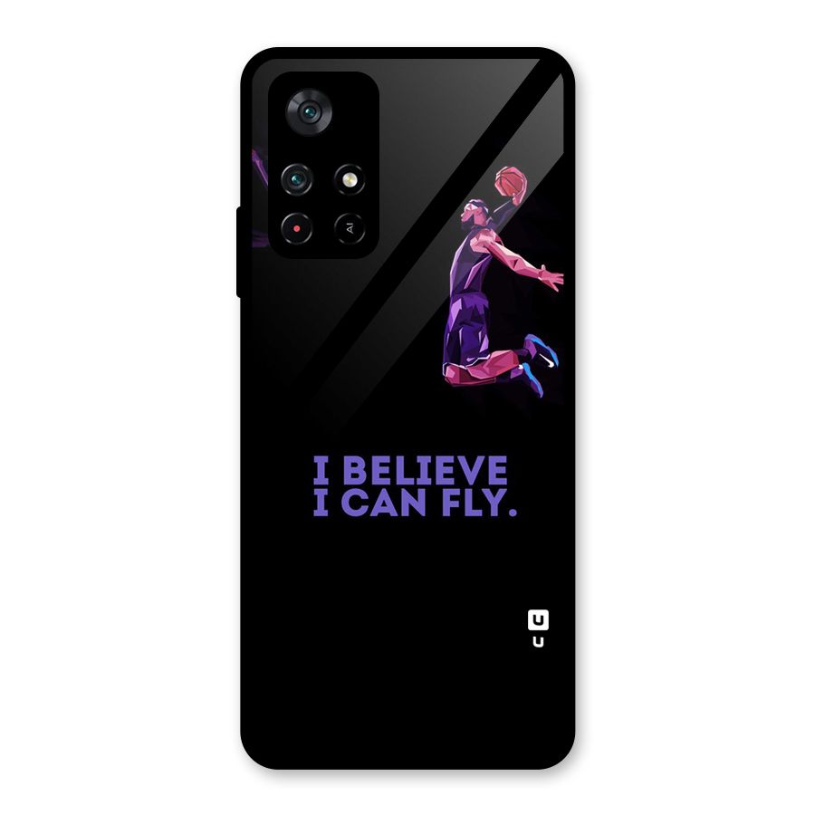 Believe And Fly Glass Back Case for Poco M4 Pro 5G
