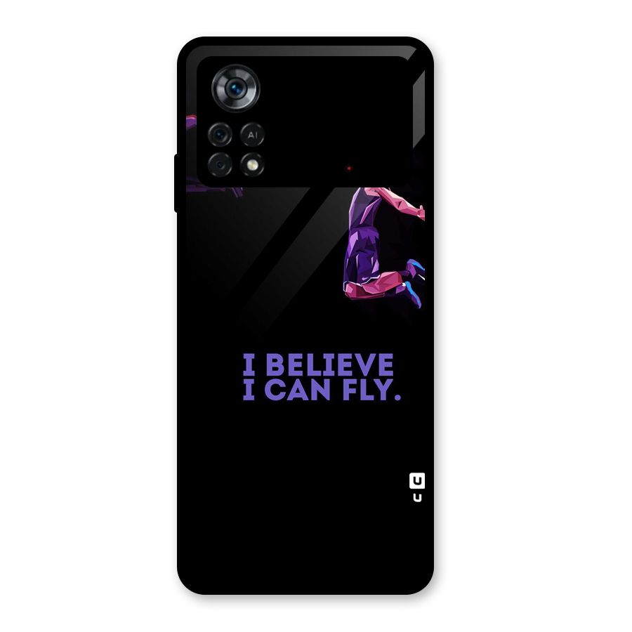Believe And Fly Glass Back Case for Poco X4 Pro 5G