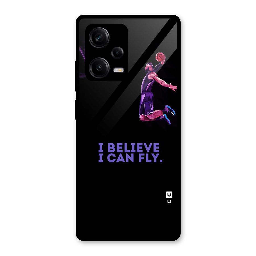 Believe And Fly Glass Back Case for Redmi Note 12 Pro