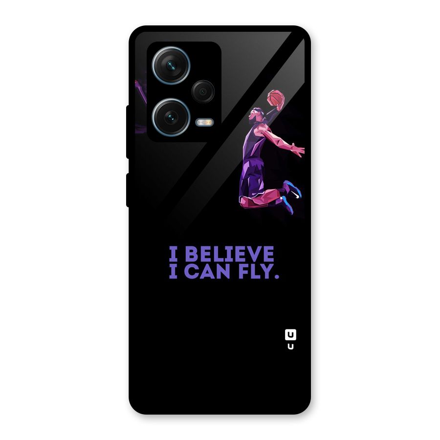 Believe And Fly Glass Back Case for Redmi Note 12 Pro Plus 5G