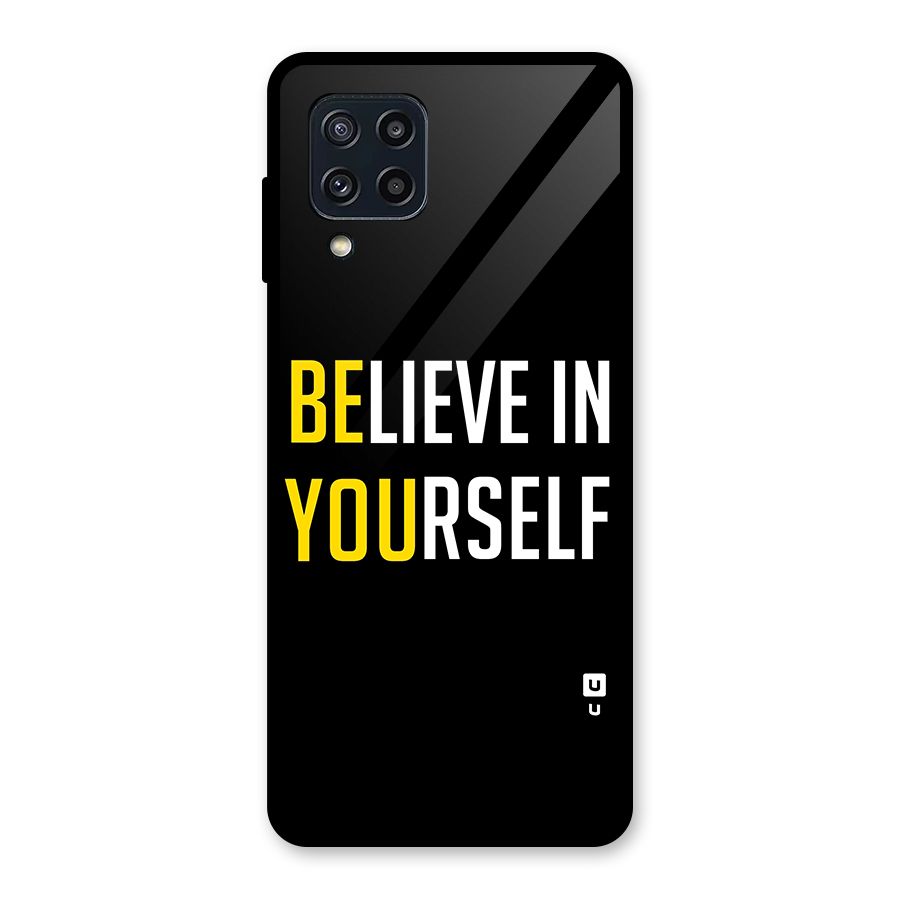 Believe In Yourself Black Glass Back Case for Galaxy M32