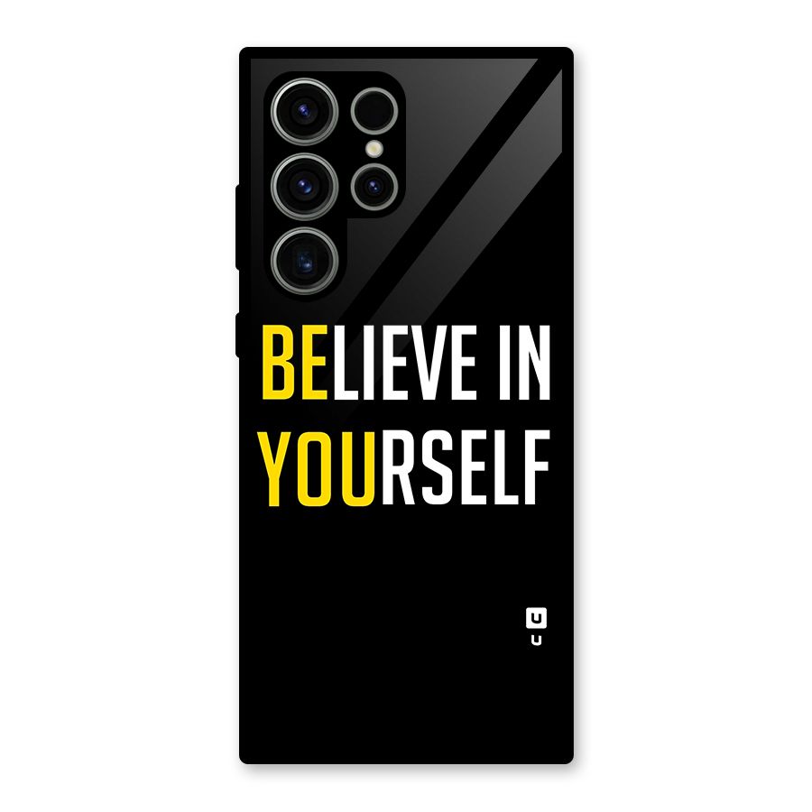 Believe In Yourself Black Glass Back Case for Galaxy S23 Ultra