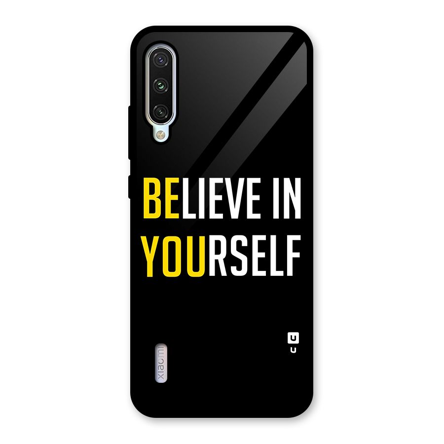 Believe In Yourself Black Glass Back Case for Mi A3
