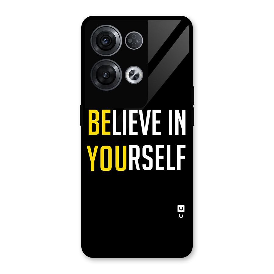 Believe In Yourself Black Glass Back Case for Oppo Reno8 Pro 5G