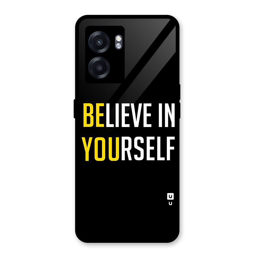 Believe In Yourself Black Glass Back Case for Realme Narzo 50 5G