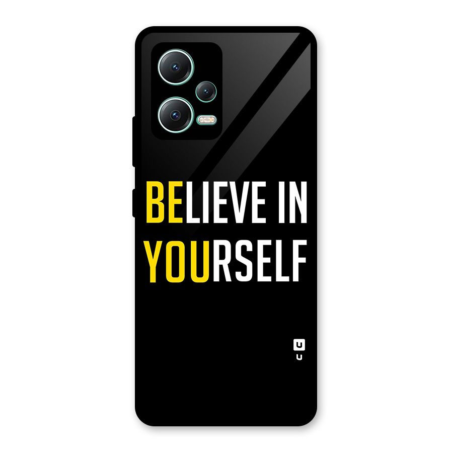 Believe In Yourself Black Glass Back Case for Redmi Note 12 5G