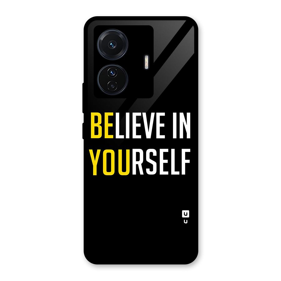 Believe In Yourself Black Glass Back Case for Vivo T1 Pro