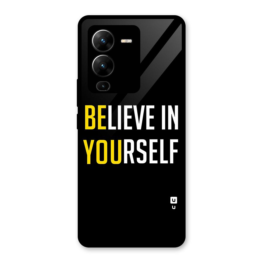 Believe In Yourself Black Glass Back Case for Vivo V25 Pro