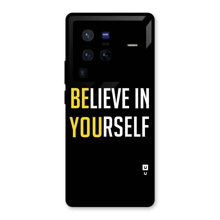 Believe In Yourself Black Glass Back Case for Vivo X80 Pro