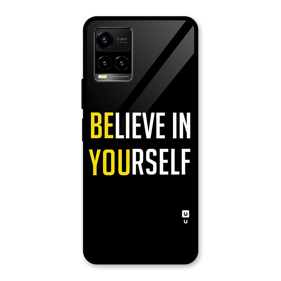 Believe In Yourself Black Glass Back Case for Vivo Y21A