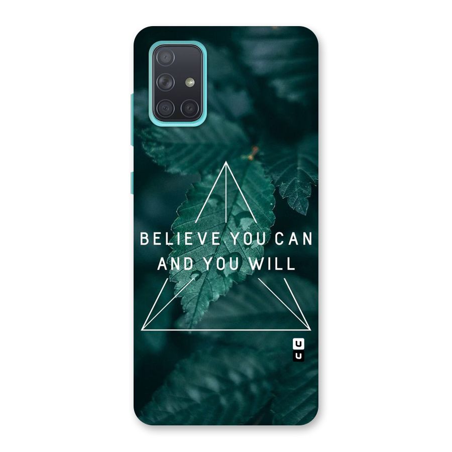 Believe You Can Motivation Back Case for Galaxy A71