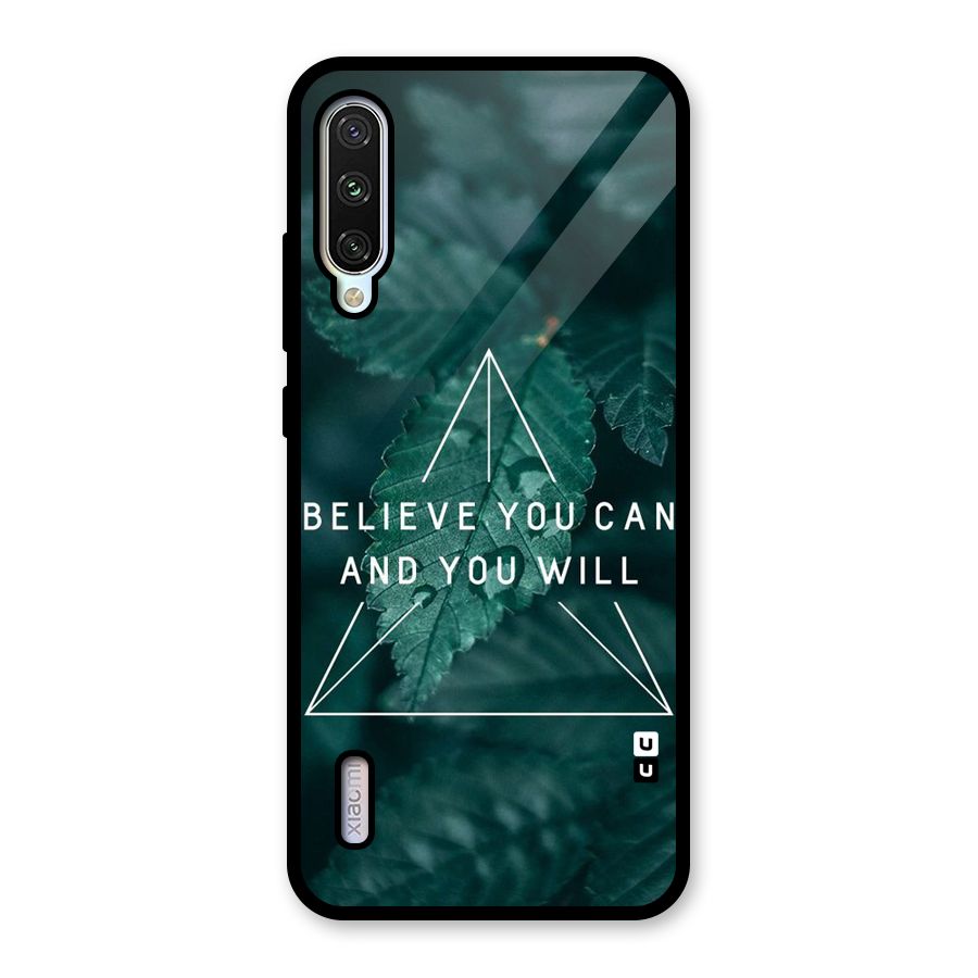 Believe You Can Motivation Glass Back Case for Mi A3