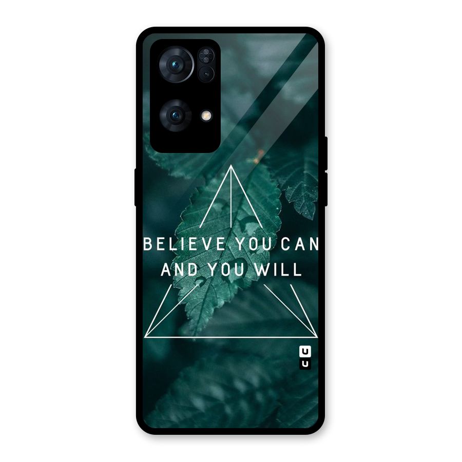Believe You Can Motivation Glass Back Case for Oppo Reno7 Pro 5G