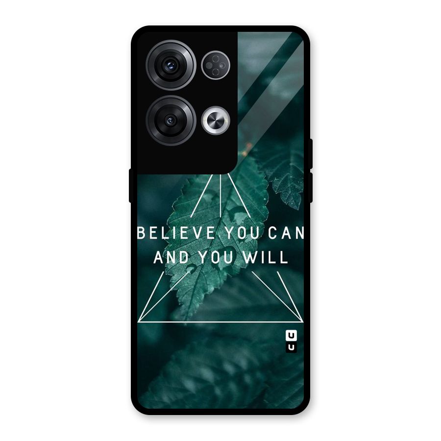 Believe You Can Motivation Glass Back Case for Oppo Reno8 Pro 5G