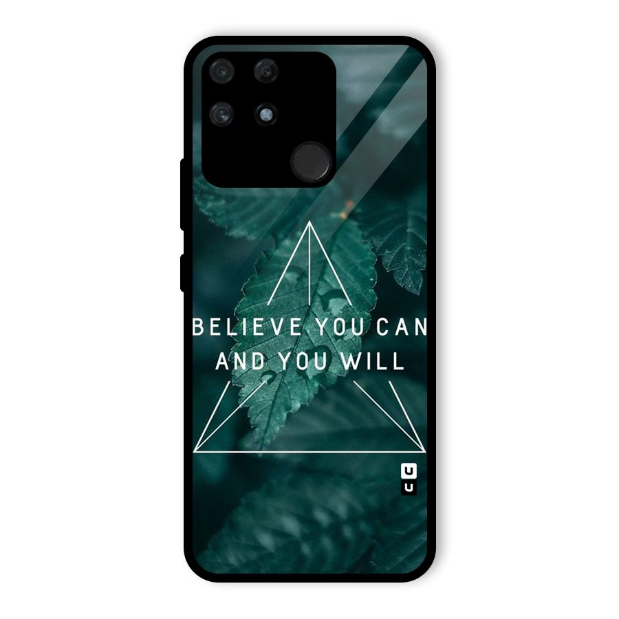 Believe You Can Motivation Glass Back Case for Realme Narzo 50A