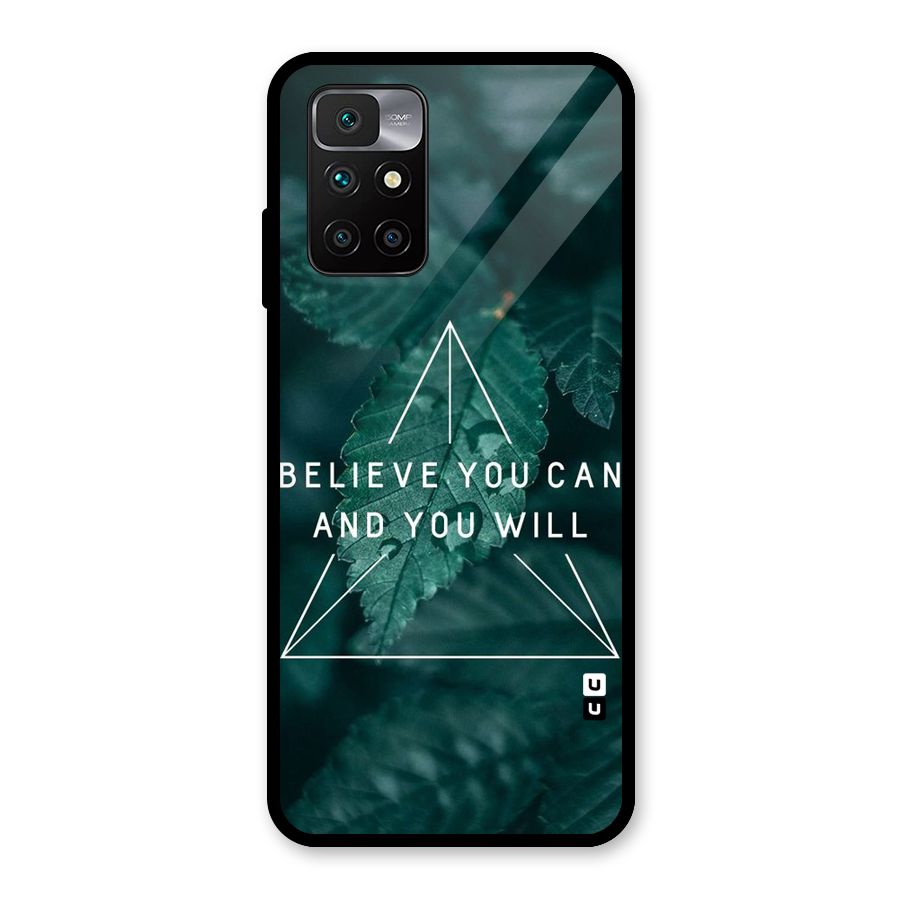 Believe You Can Motivation Glass Back Case for Redmi 10 Prime