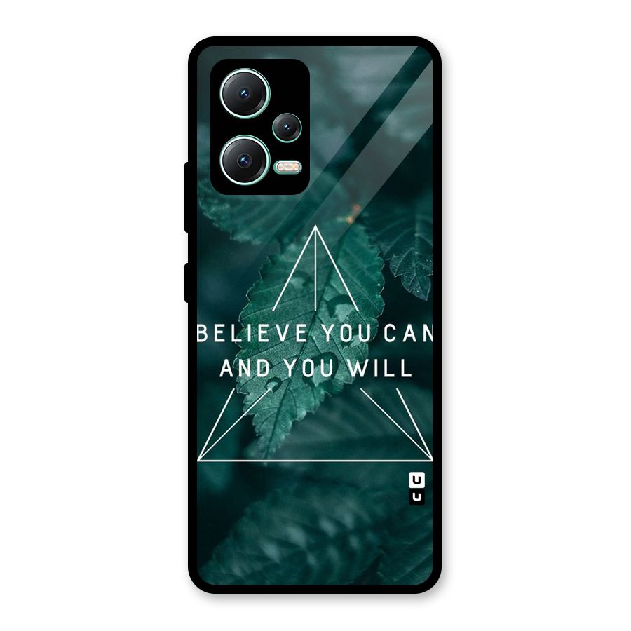 Believe You Can Motivation Glass Back Case for Redmi Note 12 5G