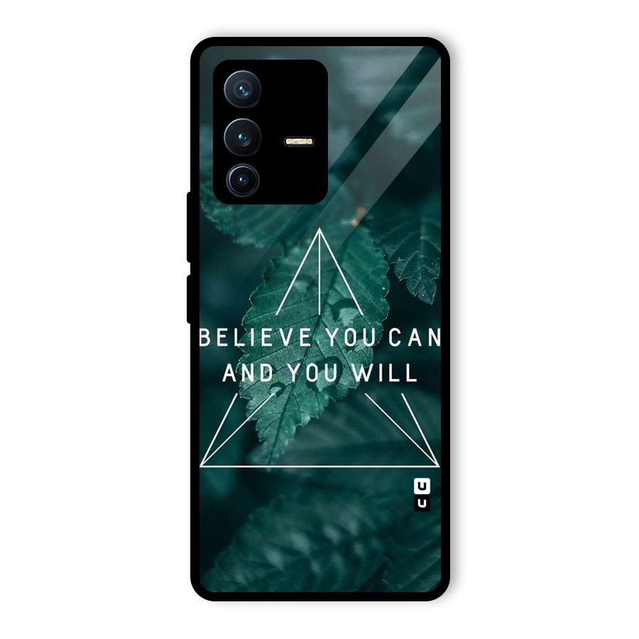 Believe You Can Motivation Glass Back Case for Vivo V23 Pro