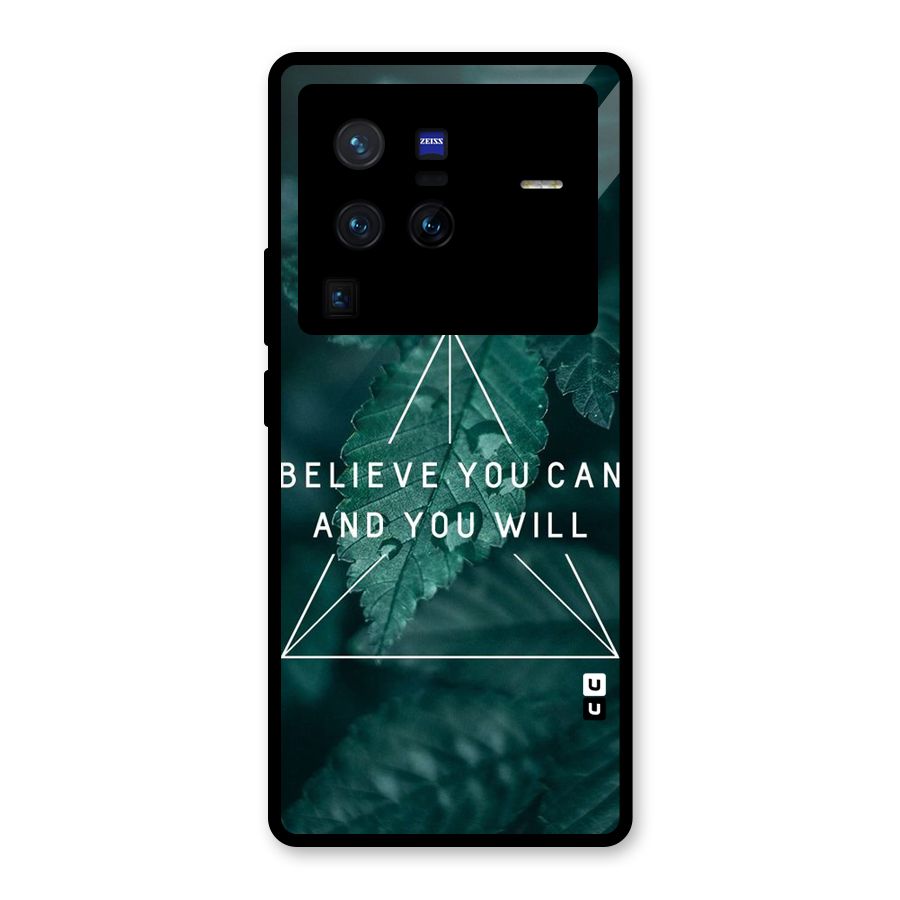 Believe You Can Motivation Glass Back Case for Vivo X80 Pro