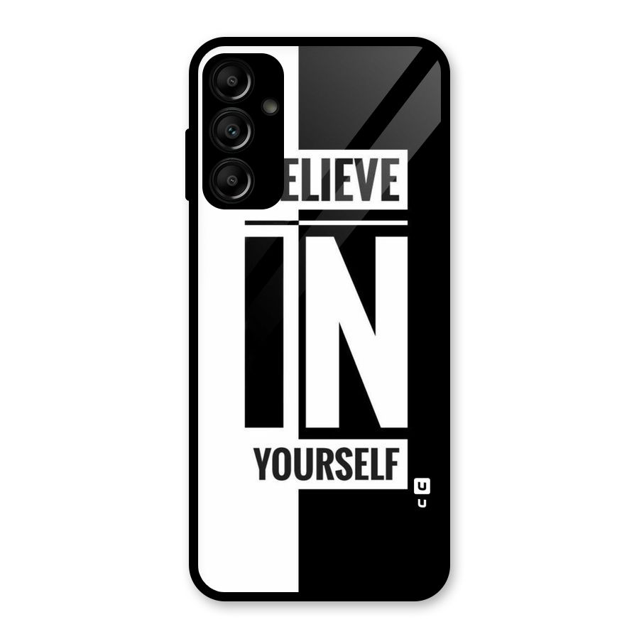 Believe Yourself Black Glass Back Case for Galaxy A14 5G