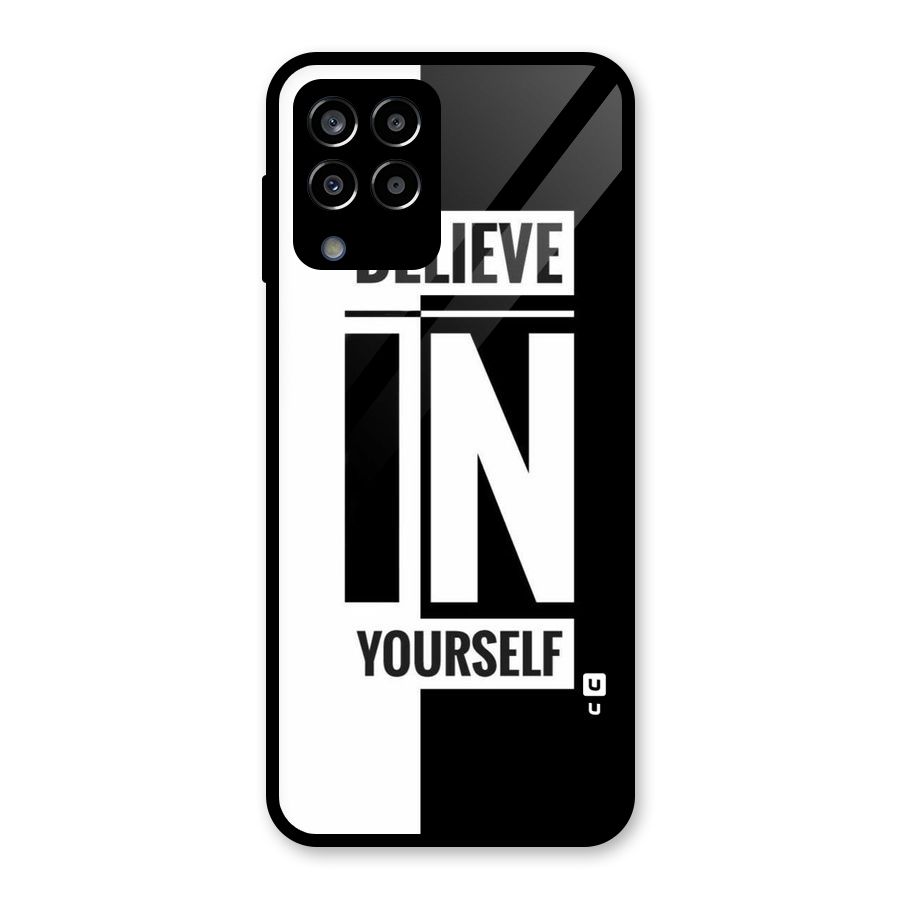Believe Yourself Black Glass Back Case for Galaxy M33