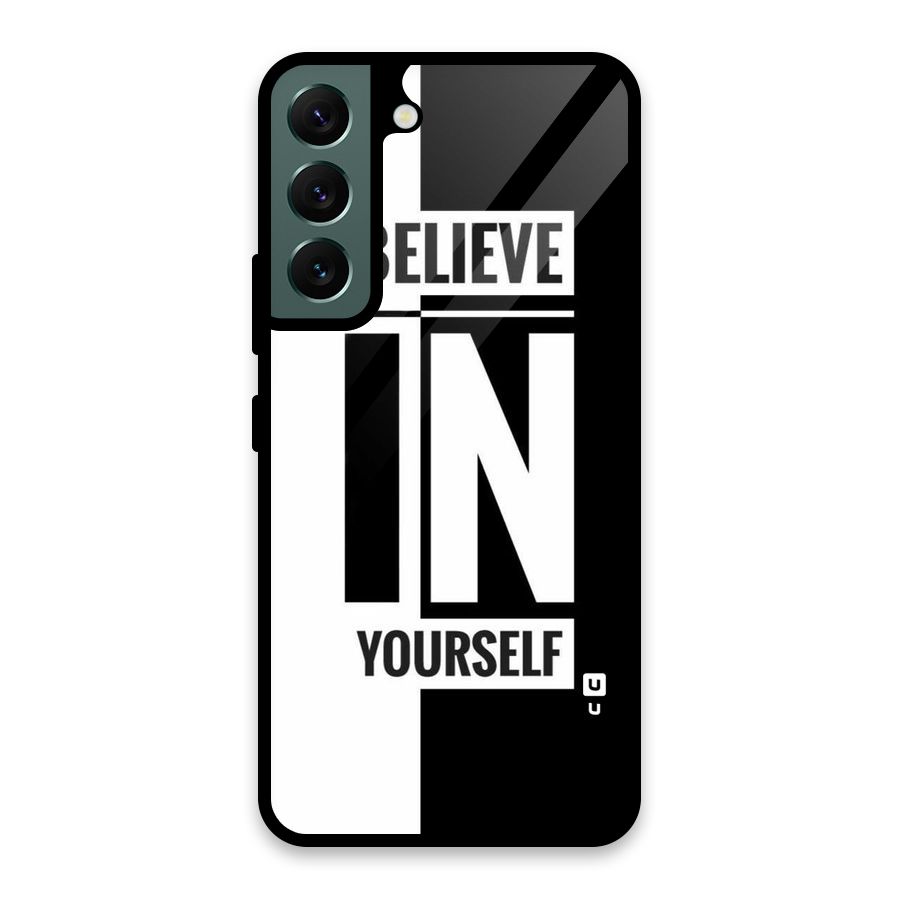 Believe Yourself Black Glass Back Case for Galaxy S22 5G