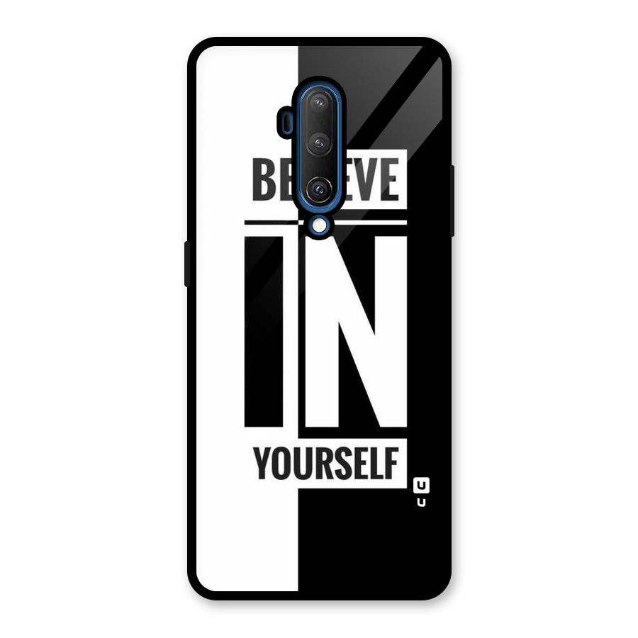Believe Yourself Black Glass Back Case for OnePlus 7T Pro