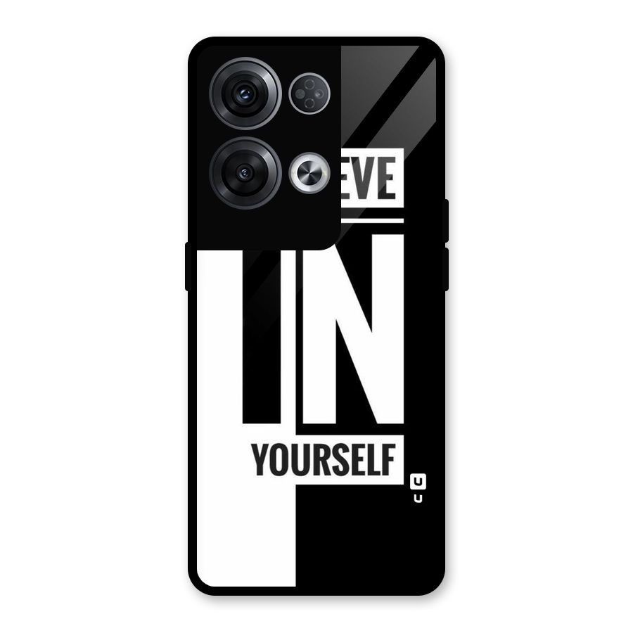 Believe Yourself Black Glass Back Case for Oppo Reno8 Pro 5G