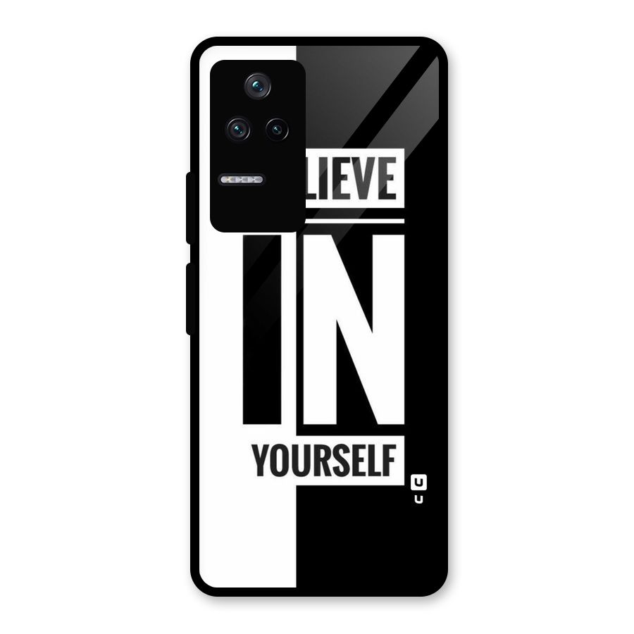 Believe Yourself Black Glass Back Case for Poco F4 5G