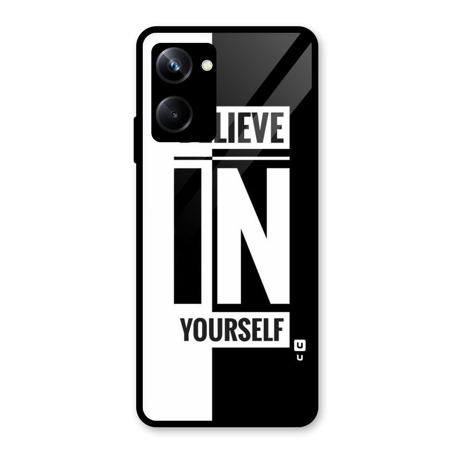 Believe Yourself Black Glass Back Case for Realme 10 Pro