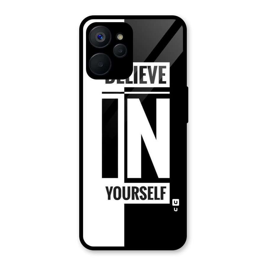 Believe Yourself Black Glass Back Case for Realme 9i 5G