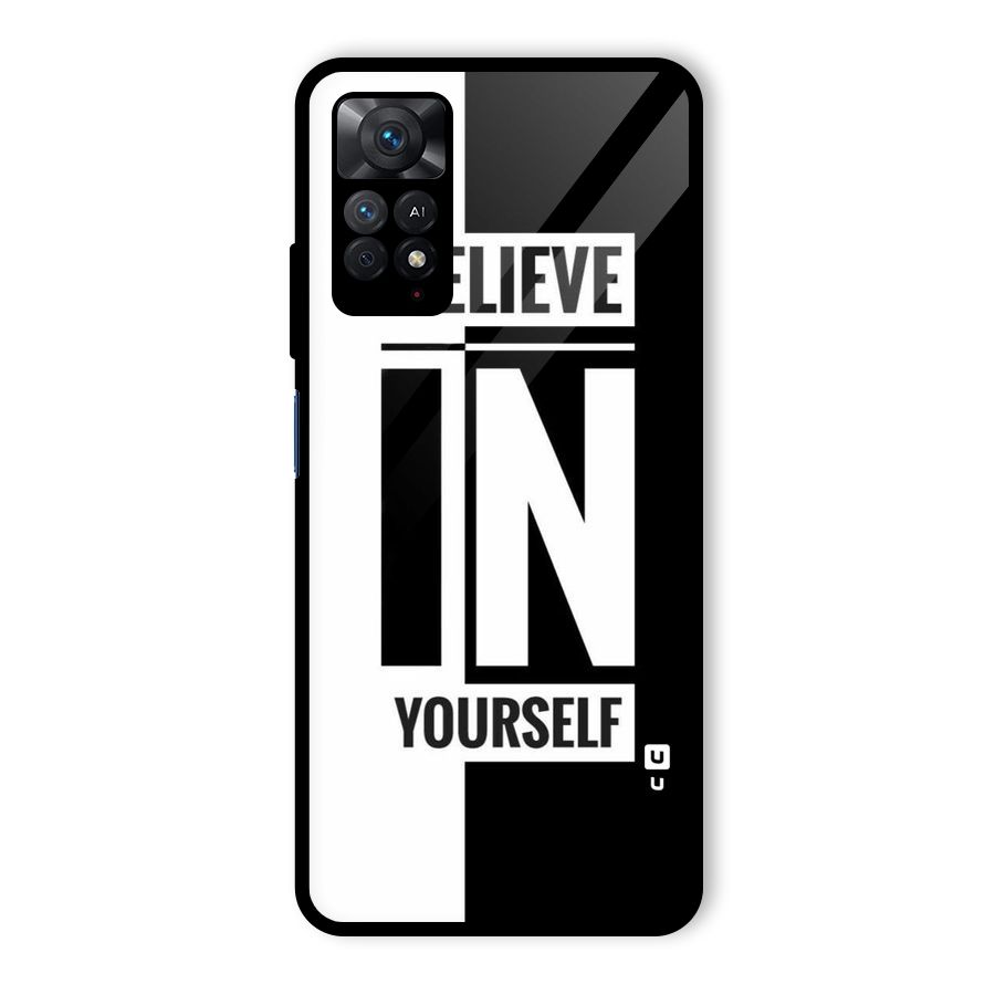 Believe Yourself Black Glass Back Case for Redmi Note 11 Pro