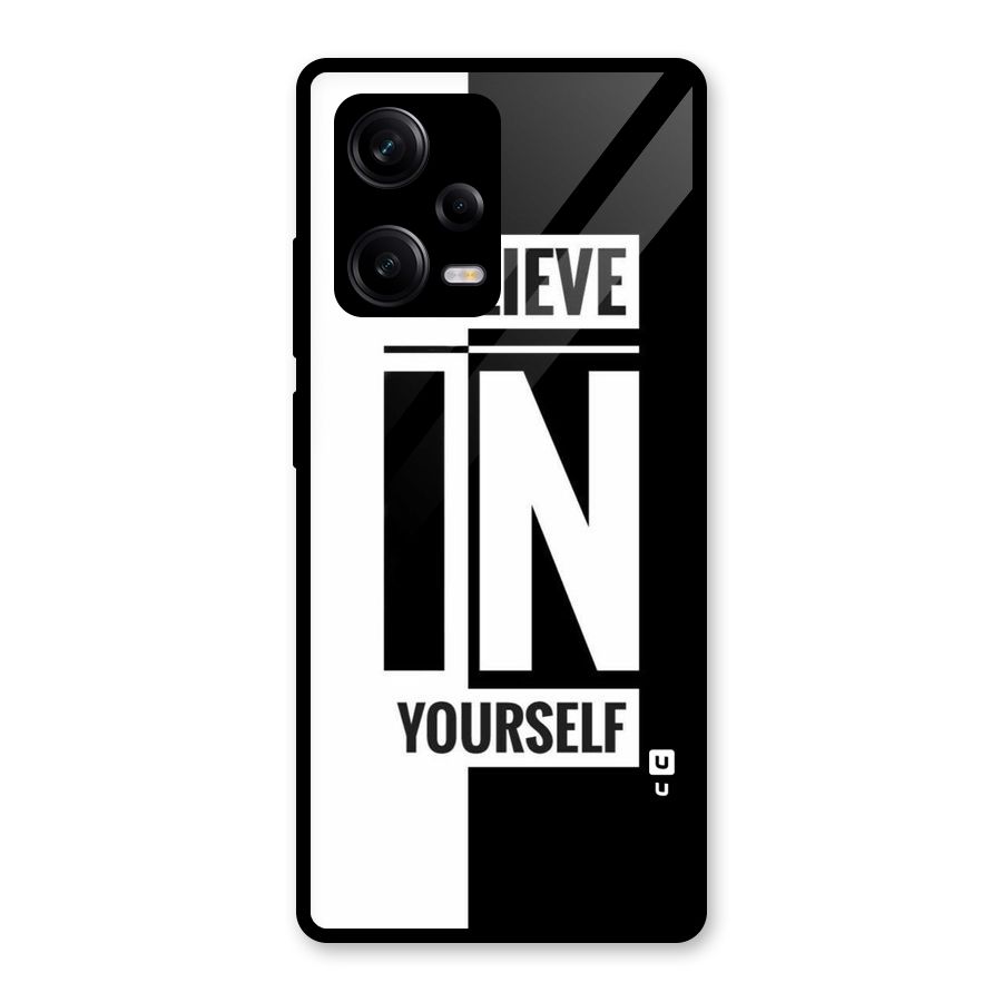 Believe Yourself Black Glass Back Case for Redmi Note 12 Pro