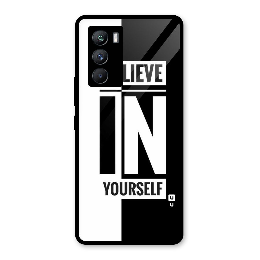 Believe Yourself Black Glass Back Case for Vivo iQOO 9 SE
